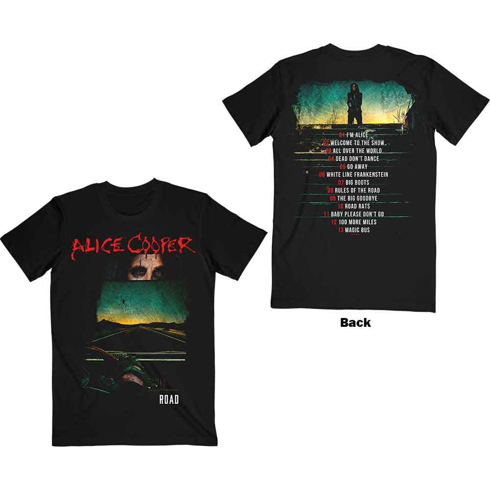 Alice Cooper Road Cover Tracklist [T-Shirt] - Rock Band Apparel