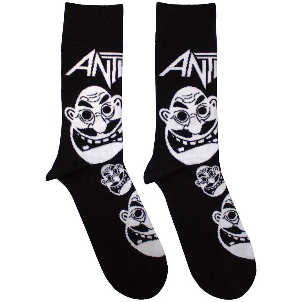 Anthrax Faces Pattern B&W [Socks] - Rock Band Apparel