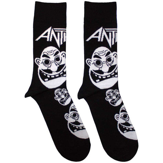 Anthrax Faces Pattern B&W [Socks] - Rock Band Apparel