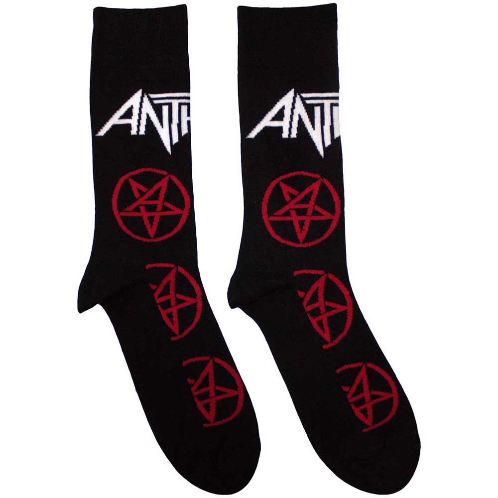 Anthrax Pentathrax Pattern [Socks] Black