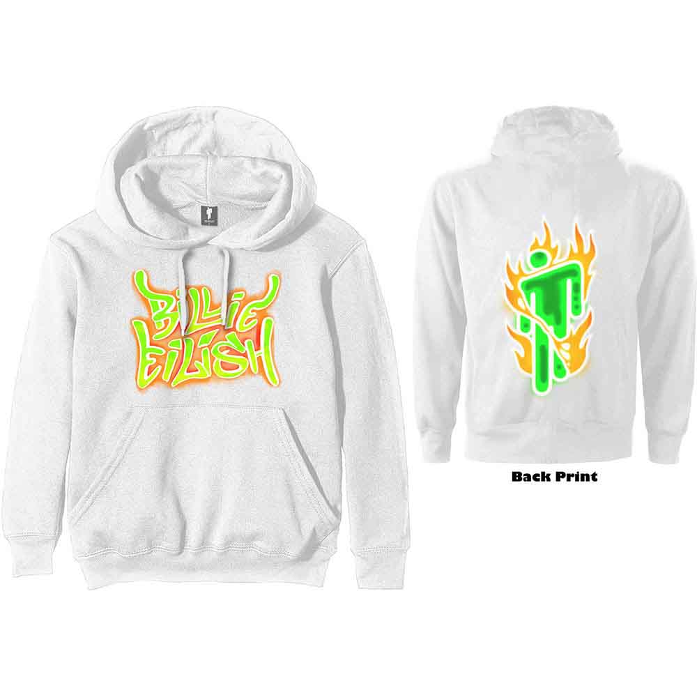 Billie Eilish Airbrush Flames Blohsh [Sweatshirt] - Rock Band Apparel