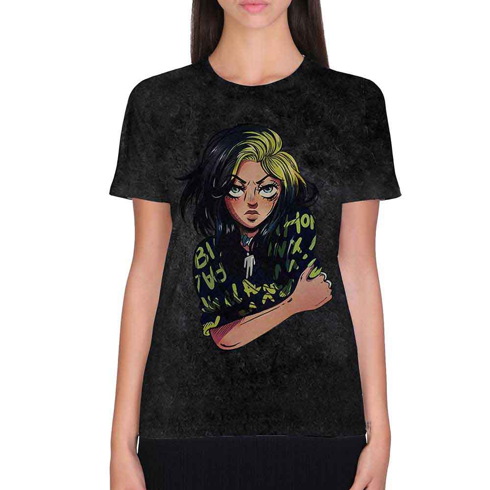 Billie Eilish Anime Billie [T-Shirt] Black