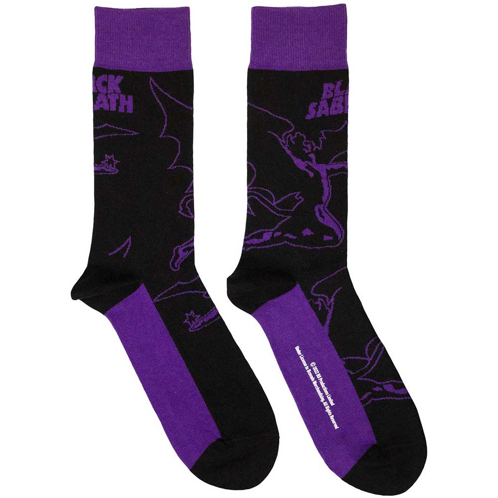 Black Sabbath Logo & Demon [Socks] - Rock Band Apparel