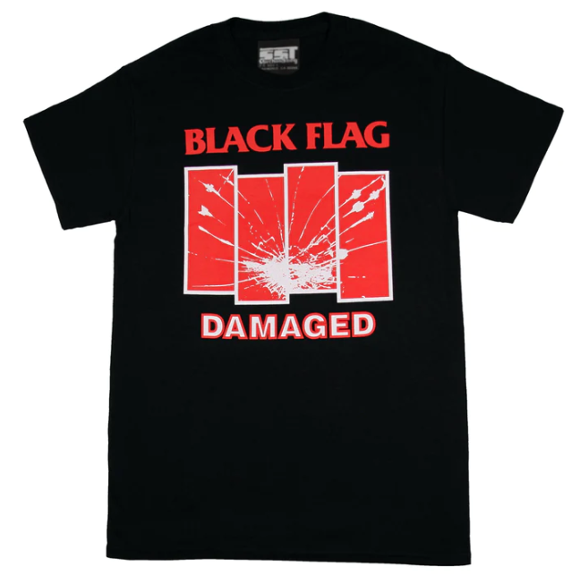 Black Flag Damaged Logo Black [T-Shirt] - Rock Band Apparel