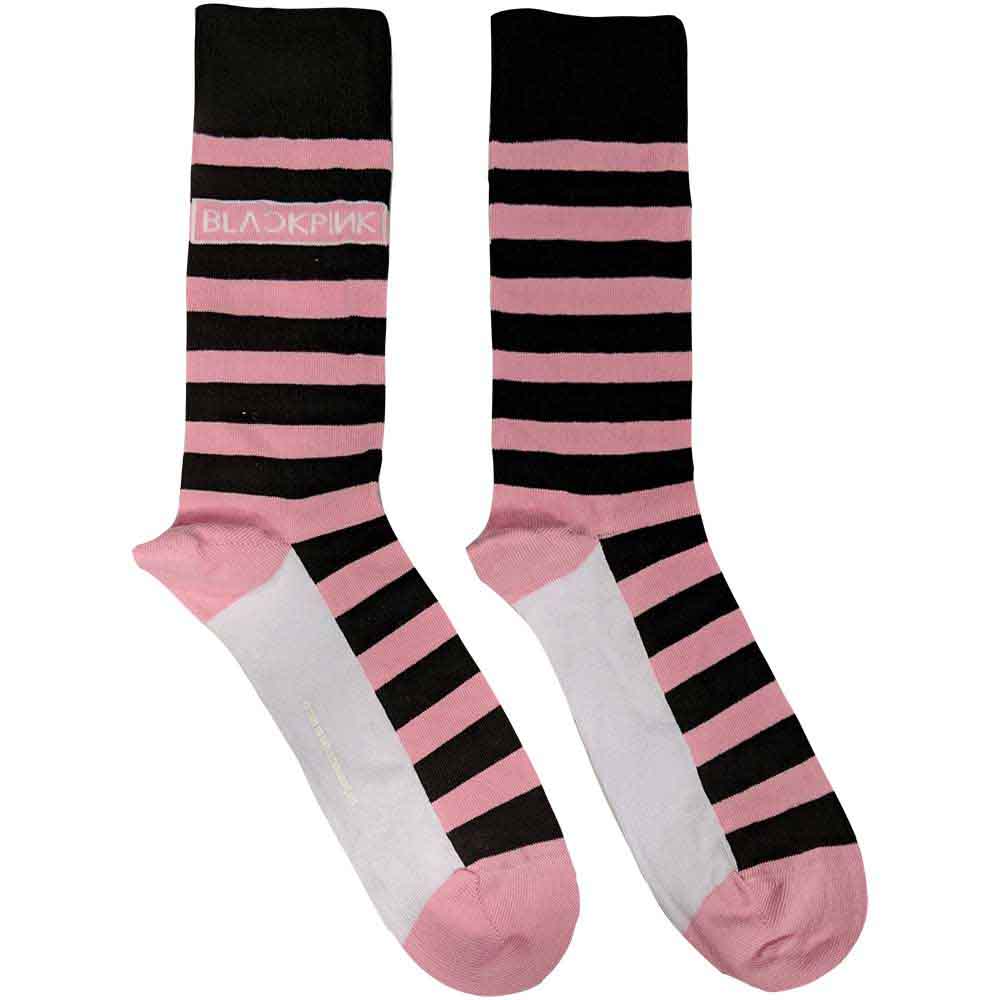 BLACKPINK Stripes & Logo [Socks] - Rock Band Apparel