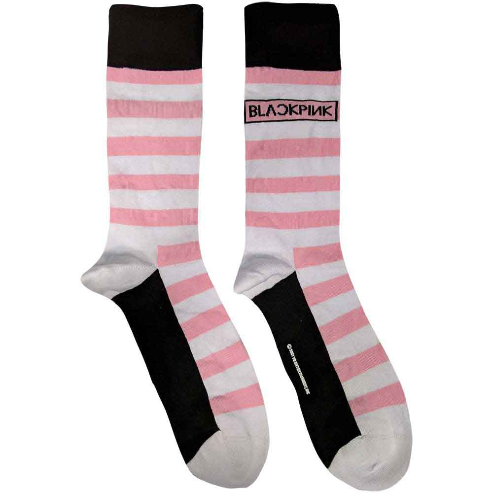 BLACKPINK Stripes & Logo [Socks] - Rock Band Apparel