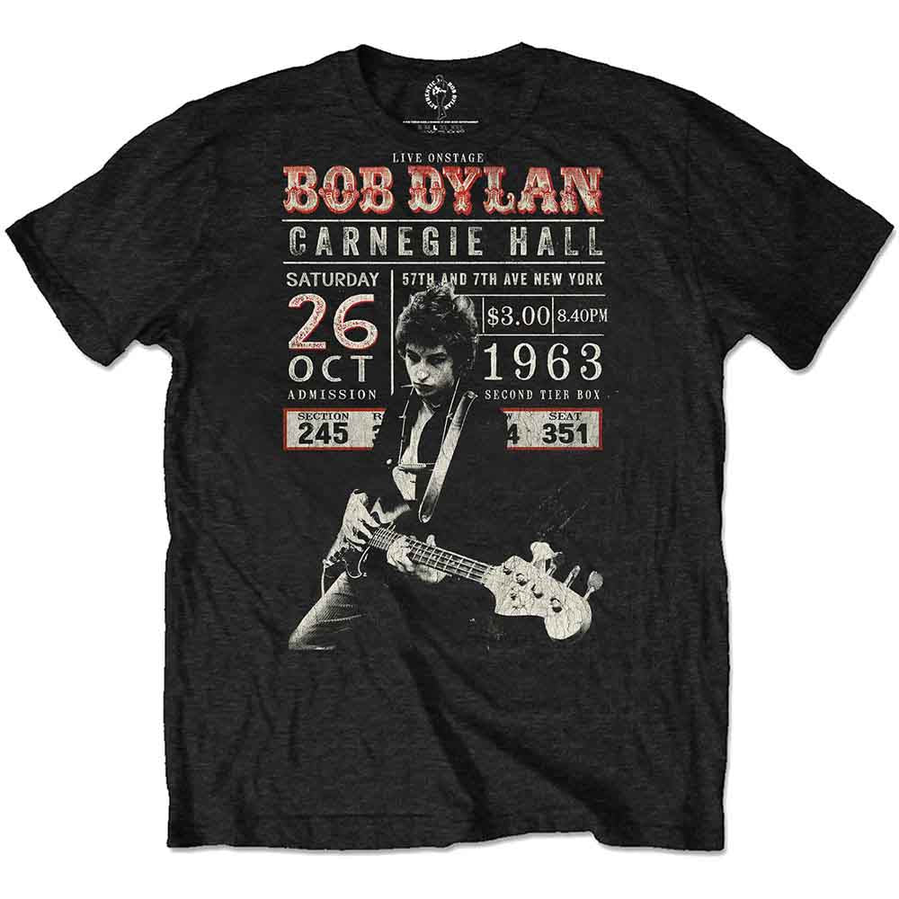 Bob Dylan Carnegie Hall '63 [T-Shirt] - Rock Band Apparel