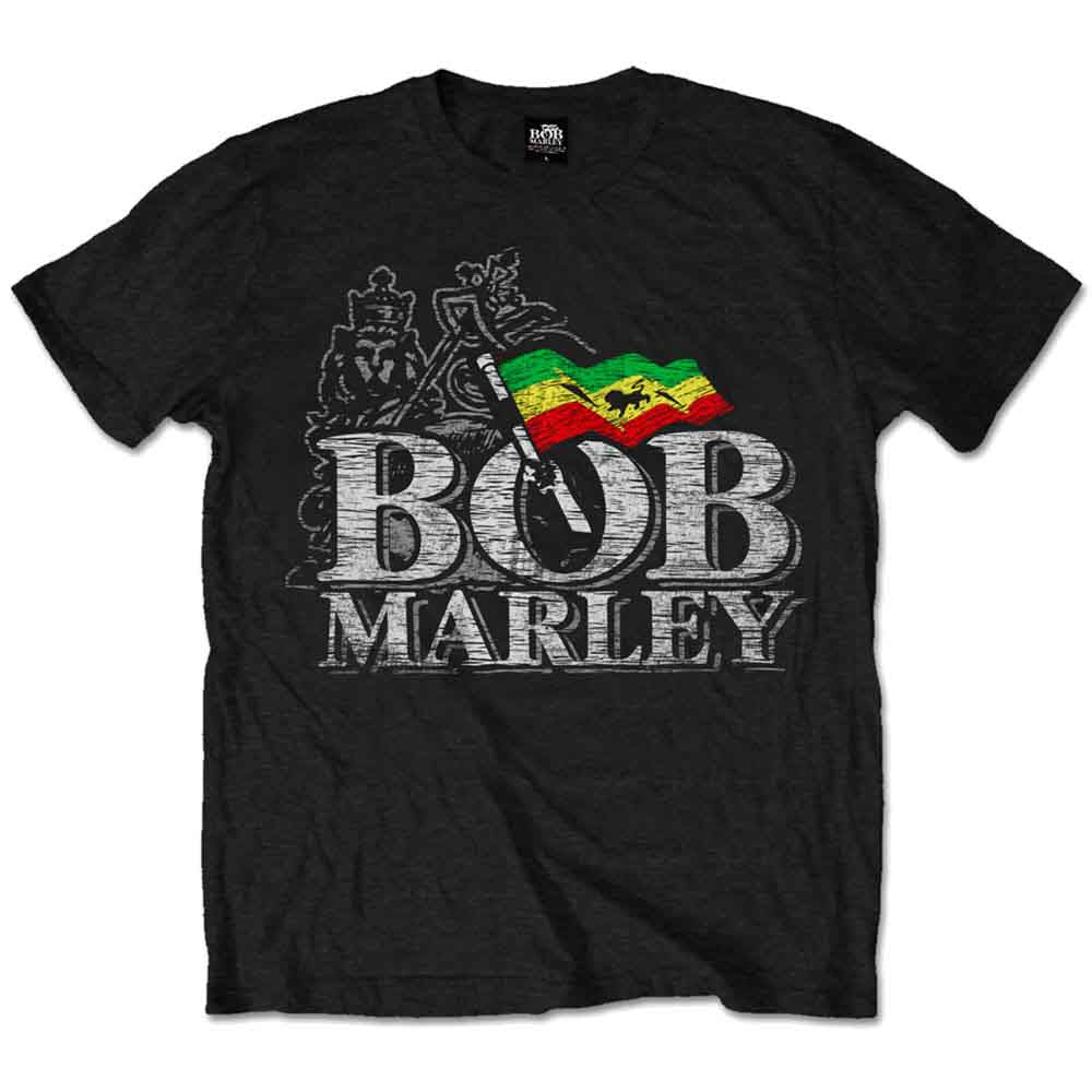 Bob Marley Distressed Logo [T-Shirt] - Rock Band Apparel