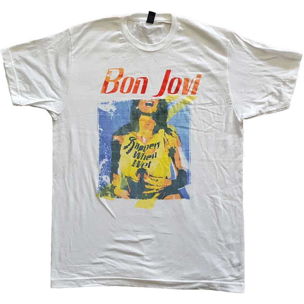 Bon Jovi Slippery When Wet Original Cover [T-Shirt] White