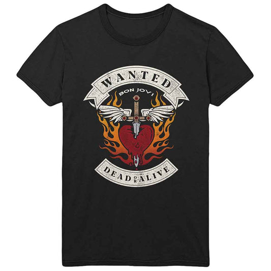 Bon Jovi Wanted Flames [T-Shirt] - Rock Band Apparel