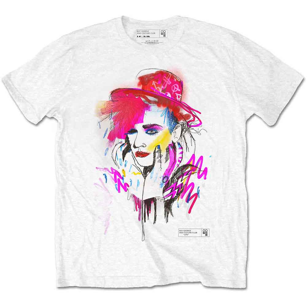 Boy George & Culture Club Drawn Portrait [] White