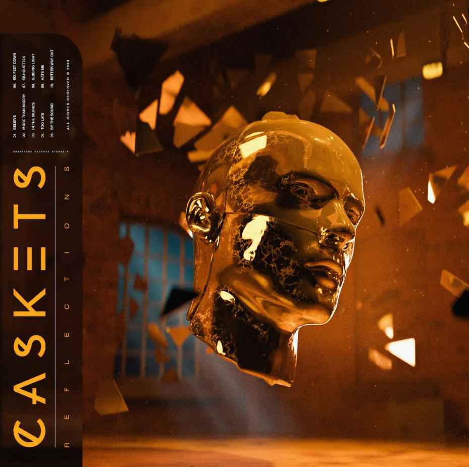 Caskets - Reflections - Orange and Black W/ White Splatter [Vinyl]