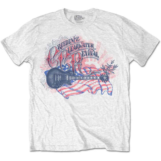 Creedence Clearwater Revival Guitar & Flag [] White