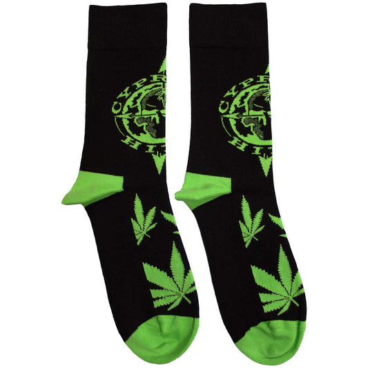 Cypress Hill Logo & Leaves [Socks] Black