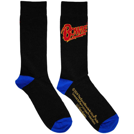 David Bowie Logo Blue Contrast [Socks] Black