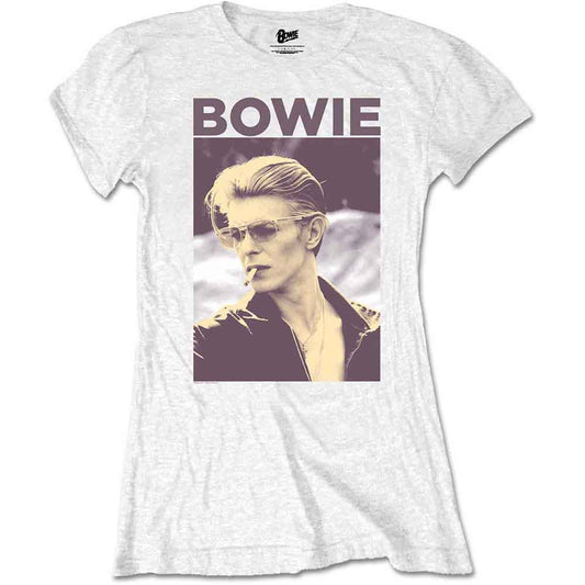 David Bowie Smoking [T-Shirt] White