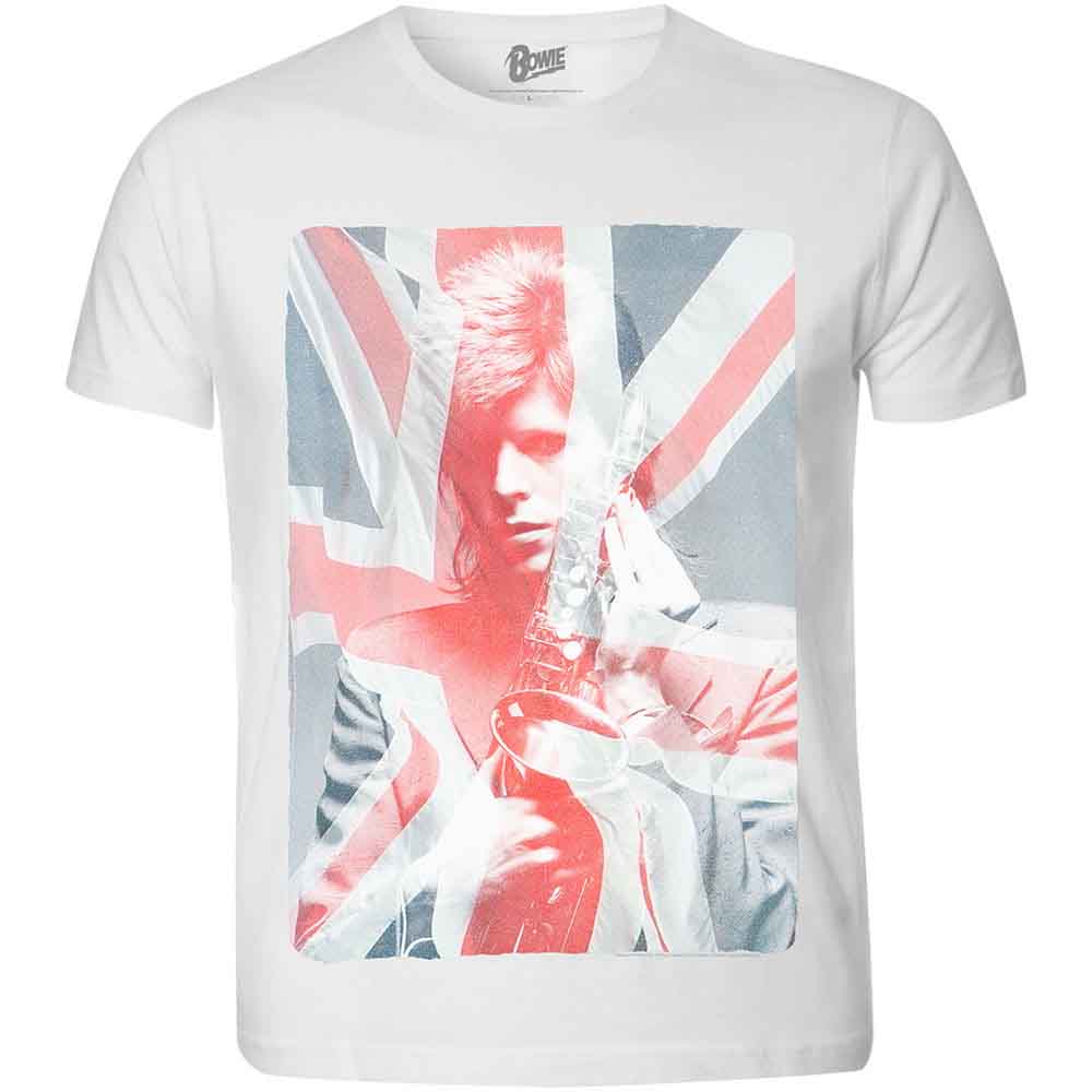David Bowie Union Jack & Sax [T-Shirt] - Rock Band Apparel