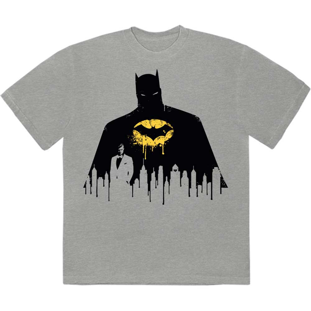 DC Comics Batman Silhouette Drip [T-Shirt] Grey