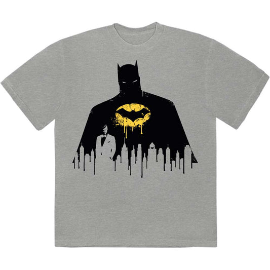 DC Comics Batman Silhouette Drip [T-Shirt] Grey