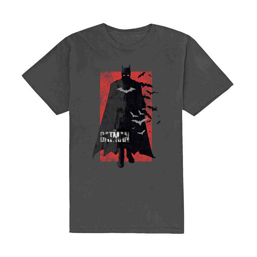 DC Comics The Batman Distressed Logo [T-Shirt] Grey