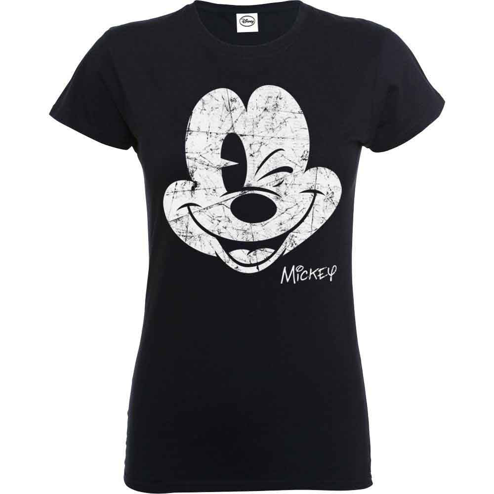 Disney Mickey Mouse Beaten Face [T-Shirt] Black