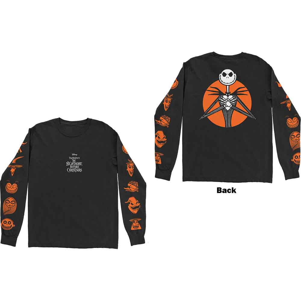 Disney The Nightmare Before Christmas All Characters Orange [T-Shirt] Black