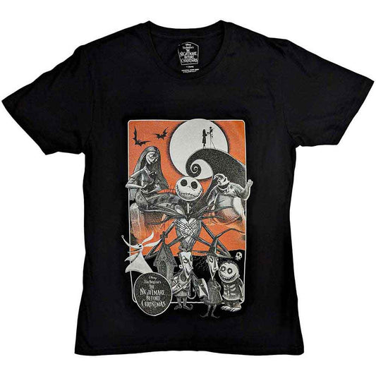 Disney The Nightmare Before Christmas Orange Moon [T-Shirt] Black