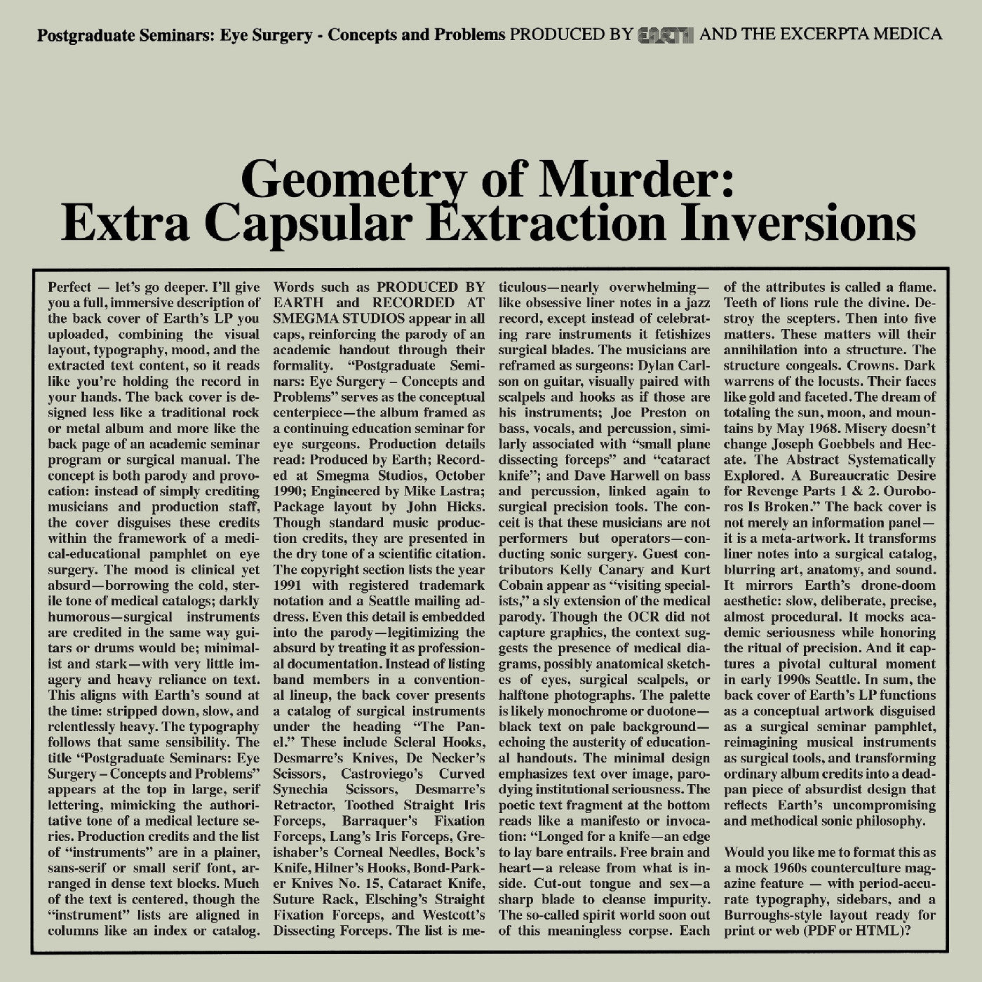 Geometry Of Murder: Extra Capsular Extraction Inversions (Crystal Clear Vinyl) [Vinyl]