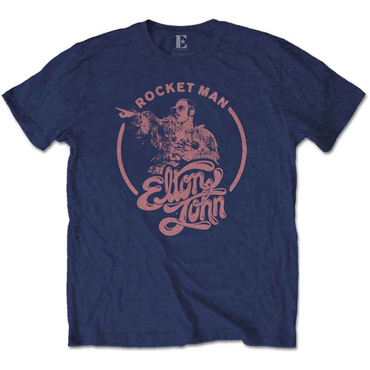 Elton John Rocketman Circle Point [T-Shirt] Blue
