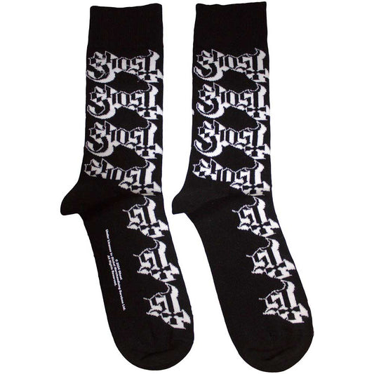 Ghost Logo Pattern [Socks] Black