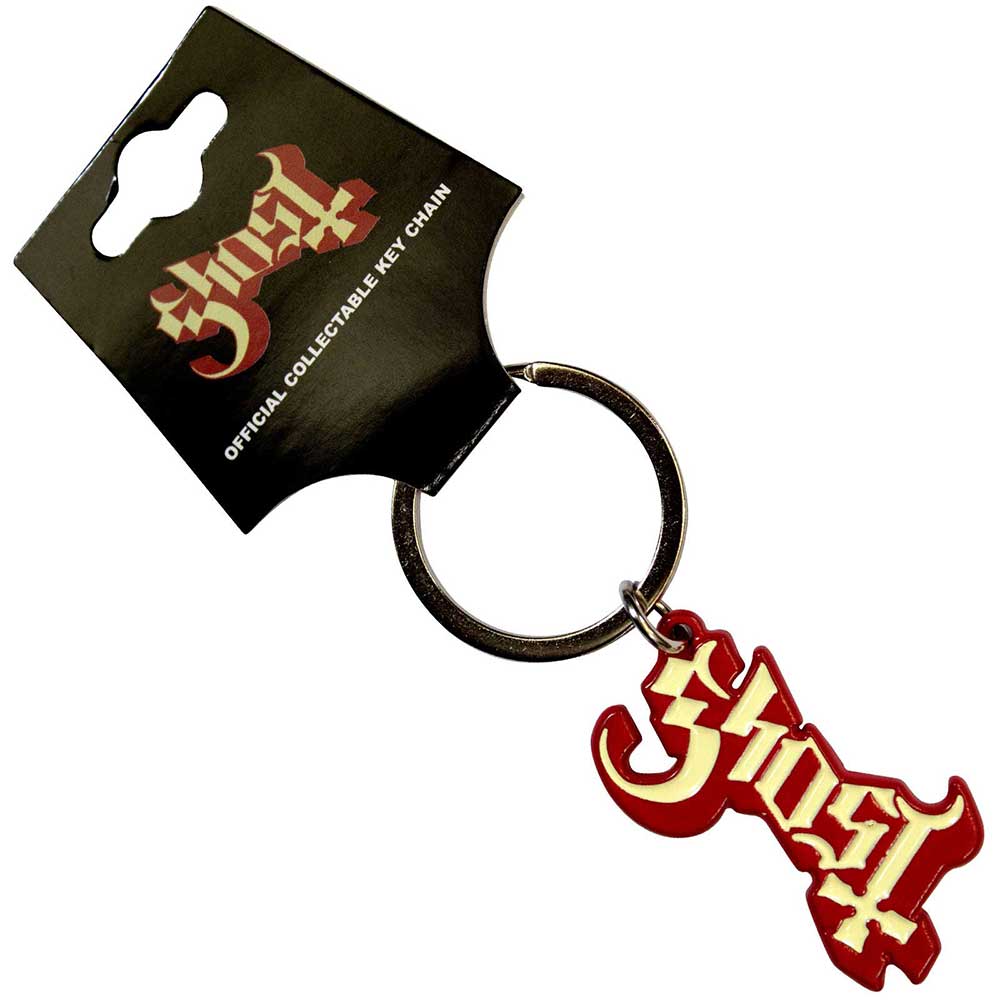 Ghost Logo Red Shadow [Keychain] - Rock Band Apparel