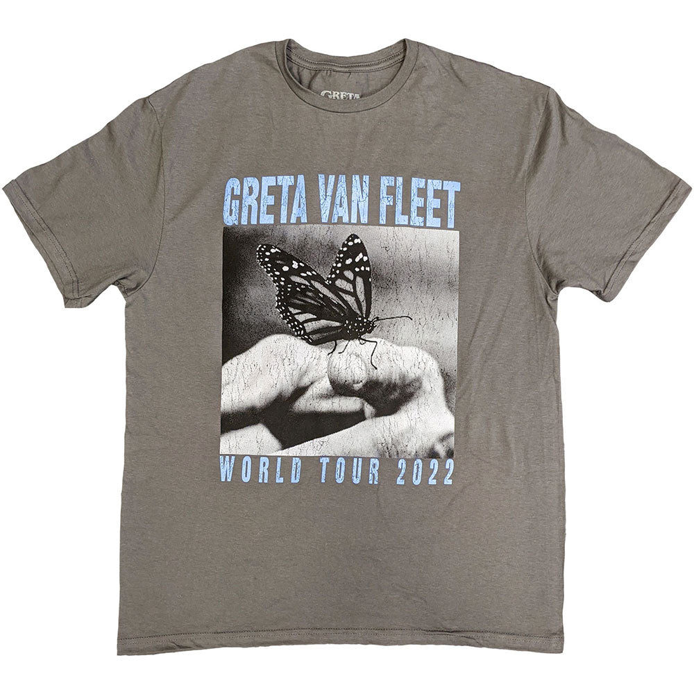 Greta Van Fleet World Tour Butterfly [T-Shirt] Grey