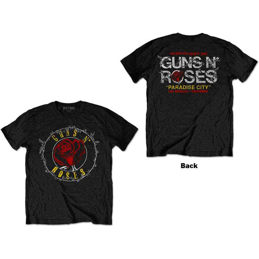 Guns N' Roses Rose Circle Paradise City [T-Shirt] Black