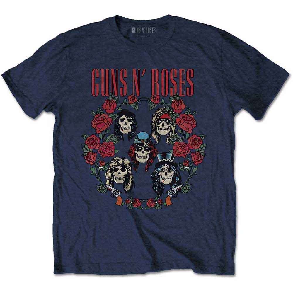 Guns N' Roses Skulls Wreath [T-Shirt] Blue