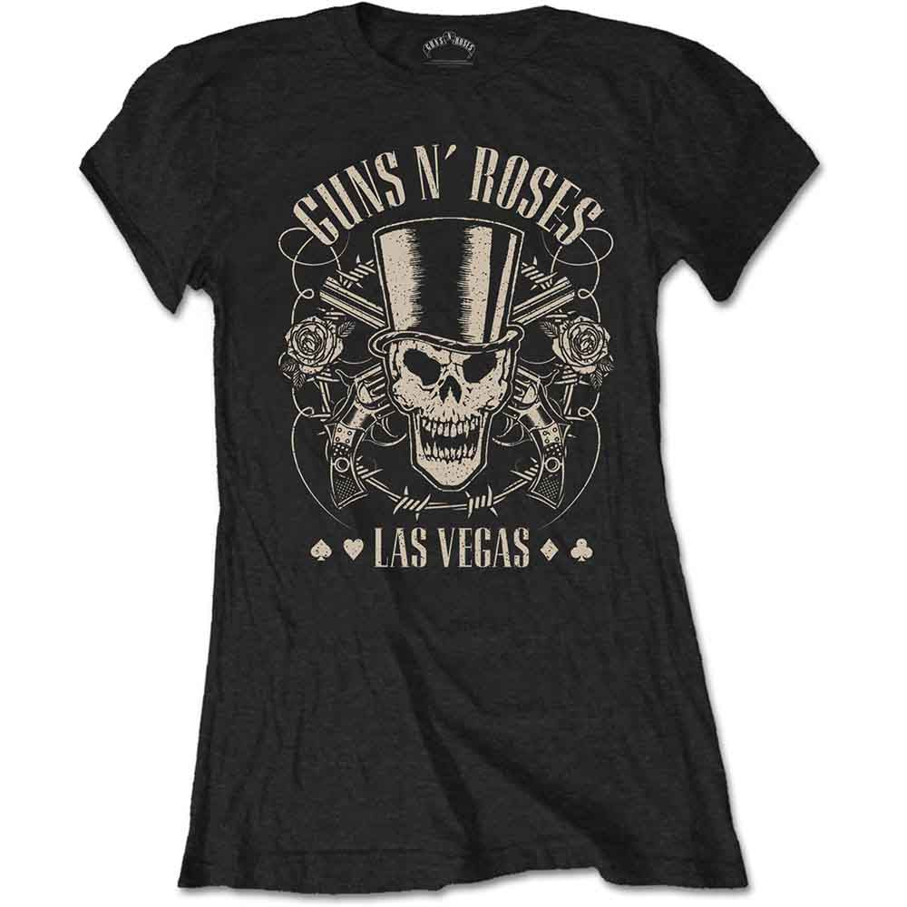 Guns N' Roses Top Hat, Skull & Pistols Las Vegas [T-Shirt] - Rock Band Apparel