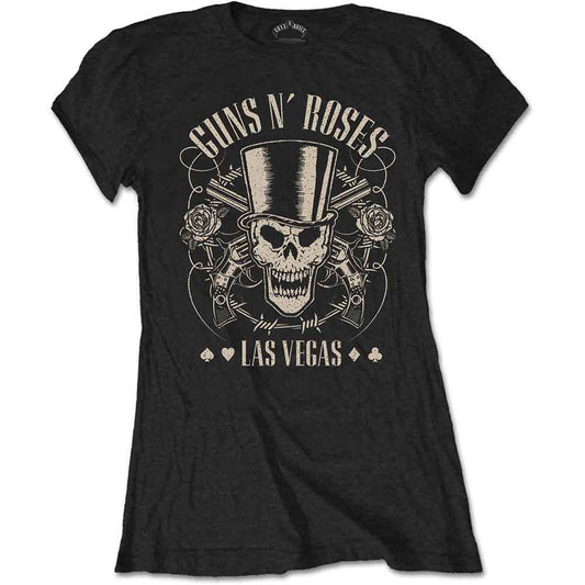 Guns N' Roses Top Hat, Skull & Pistols Las Vegas [T-Shirt] - Rock Band Apparel