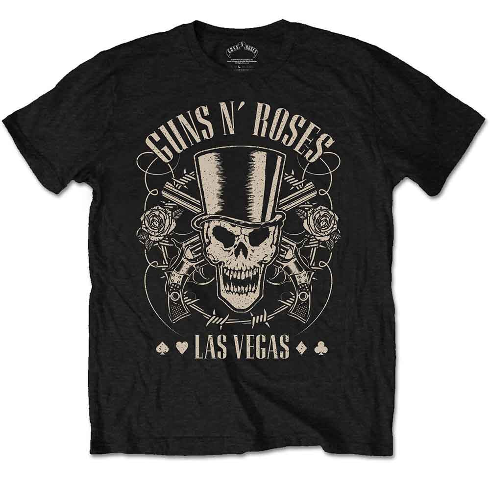 Guns N' Roses Top Hat, Skull & Pistols Las Vegas [T-Shirt] - Rock Band Apparel
