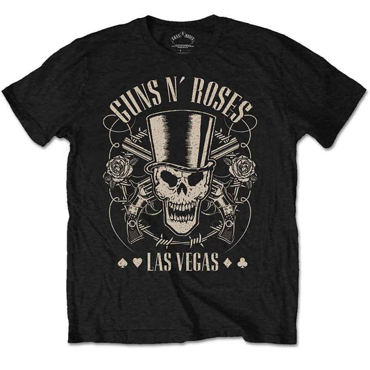 Guns N' Roses Top Hat, Skull & Pistols Las Vegas [T-Shirt] - Rock Band Apparel