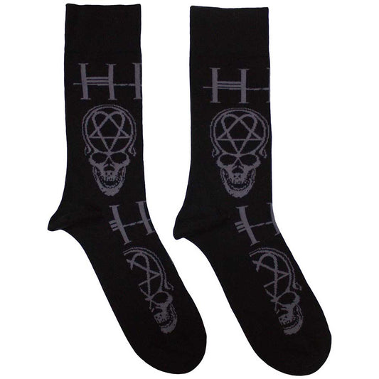Him Heartagram Skull [Socks] Black