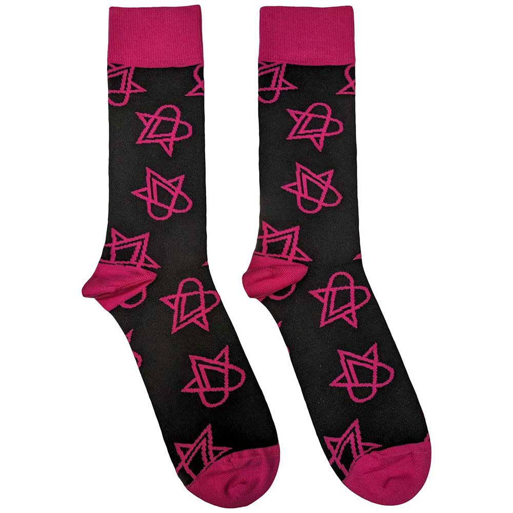 Him Mini Pink Heartagrams [Socks] - Rock Band Apparel