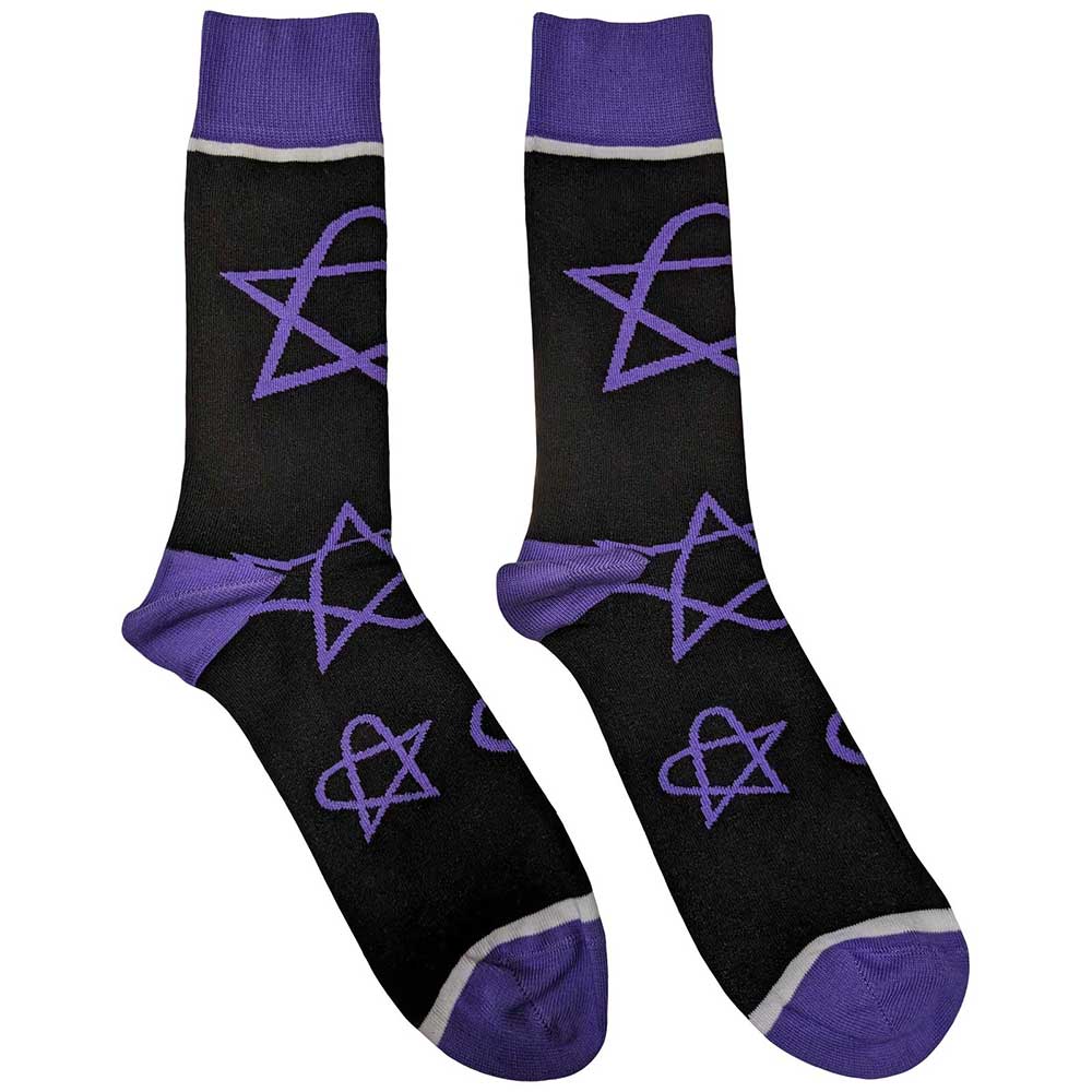 Him Purple Heartagrams [Socks] - Rock Band Apparel