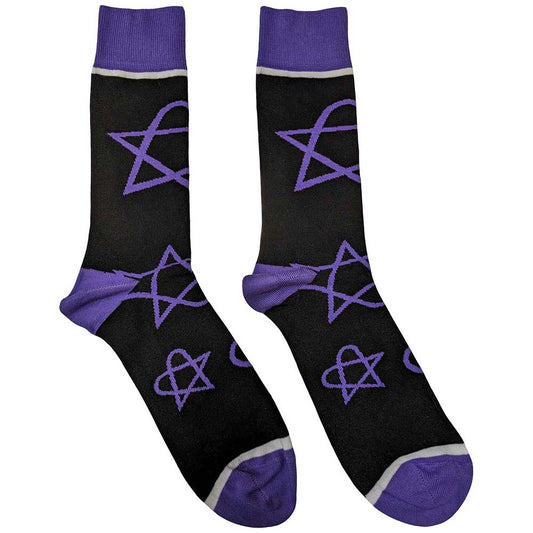 Him Purple Heartagrams [Socks] - Rock Band Apparel