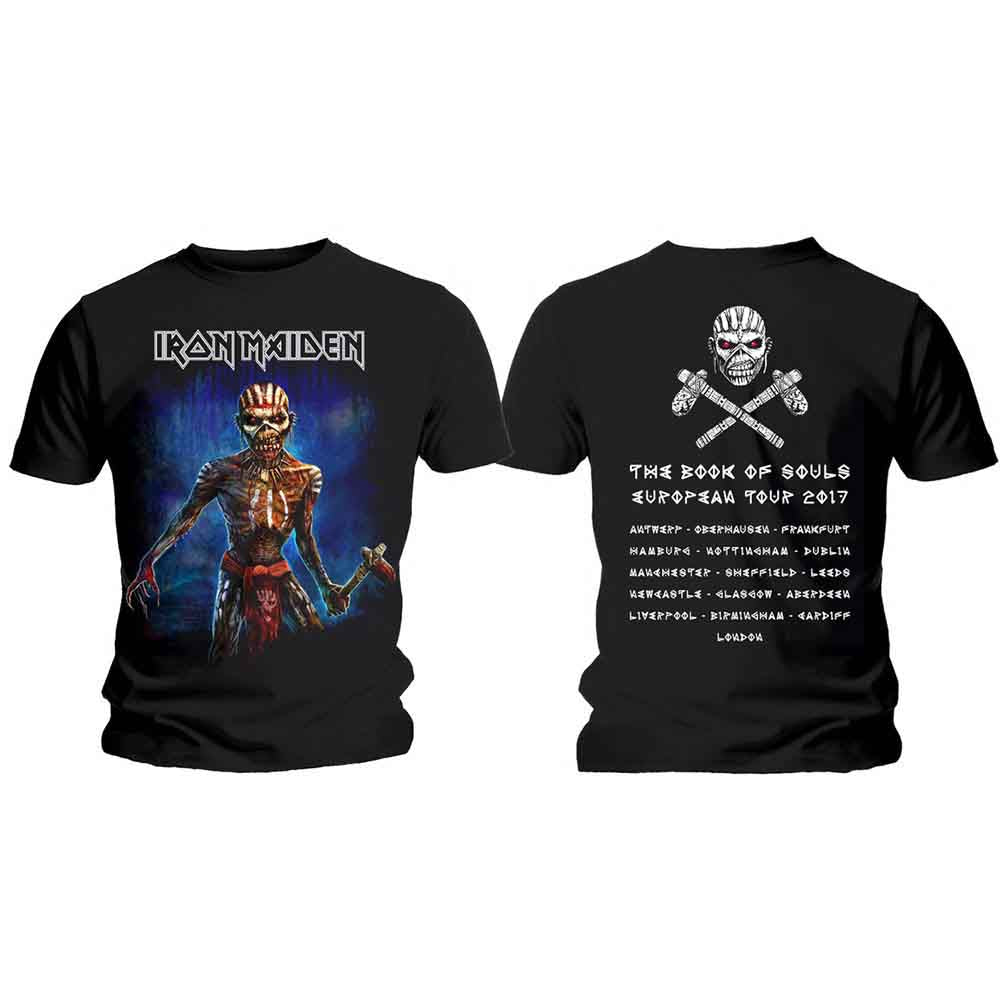 Iron Maiden Axe Eddie Book of Souls European Tour V.2 [T-Shirt] Black