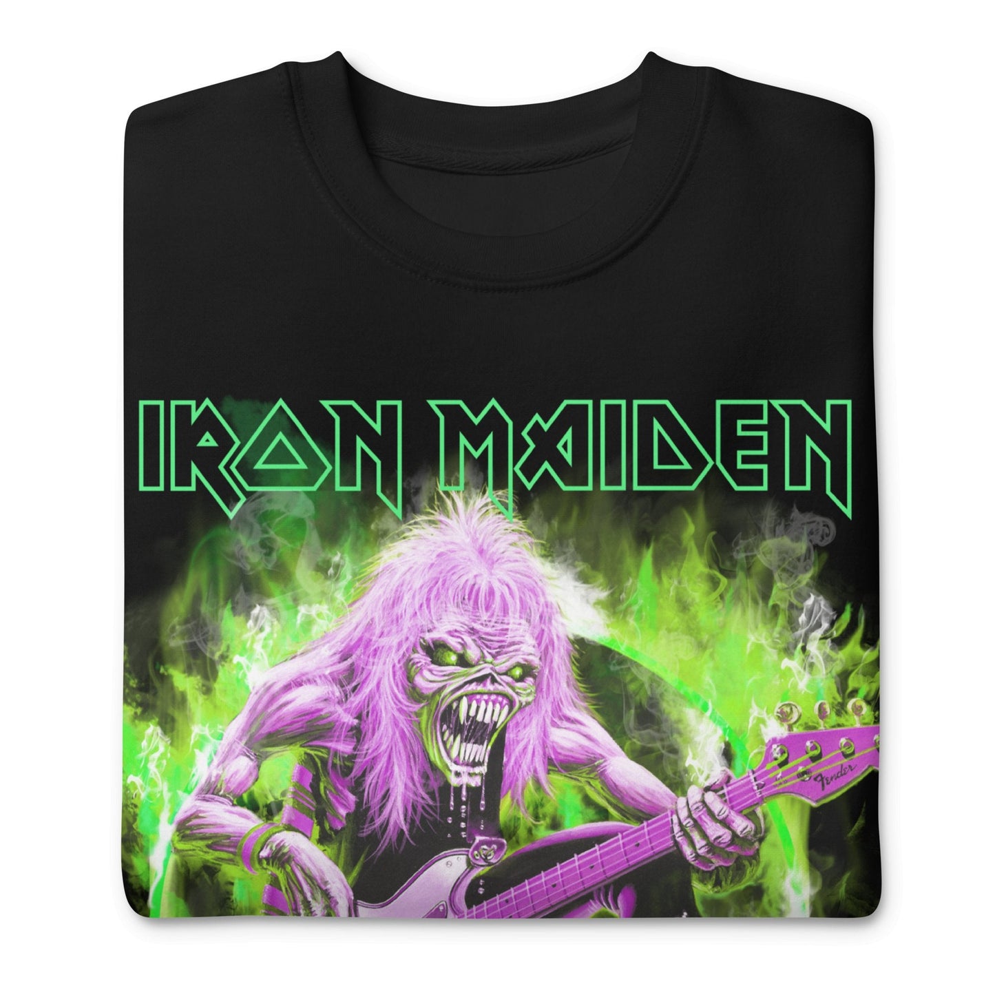 Iron Maiden - Green Guitar Jumbo Print Sweatshirt