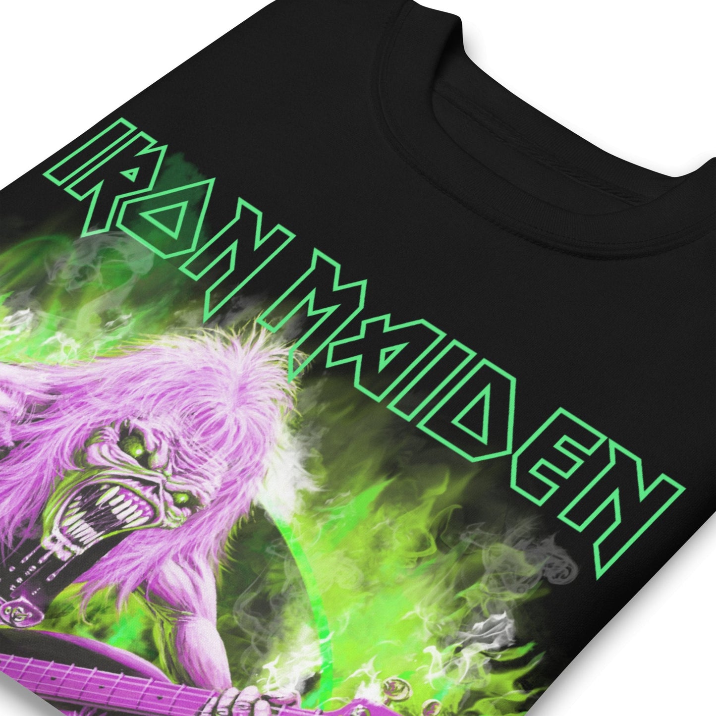 Iron Maiden - Green Guitar Jumbo Print Sweatshirt