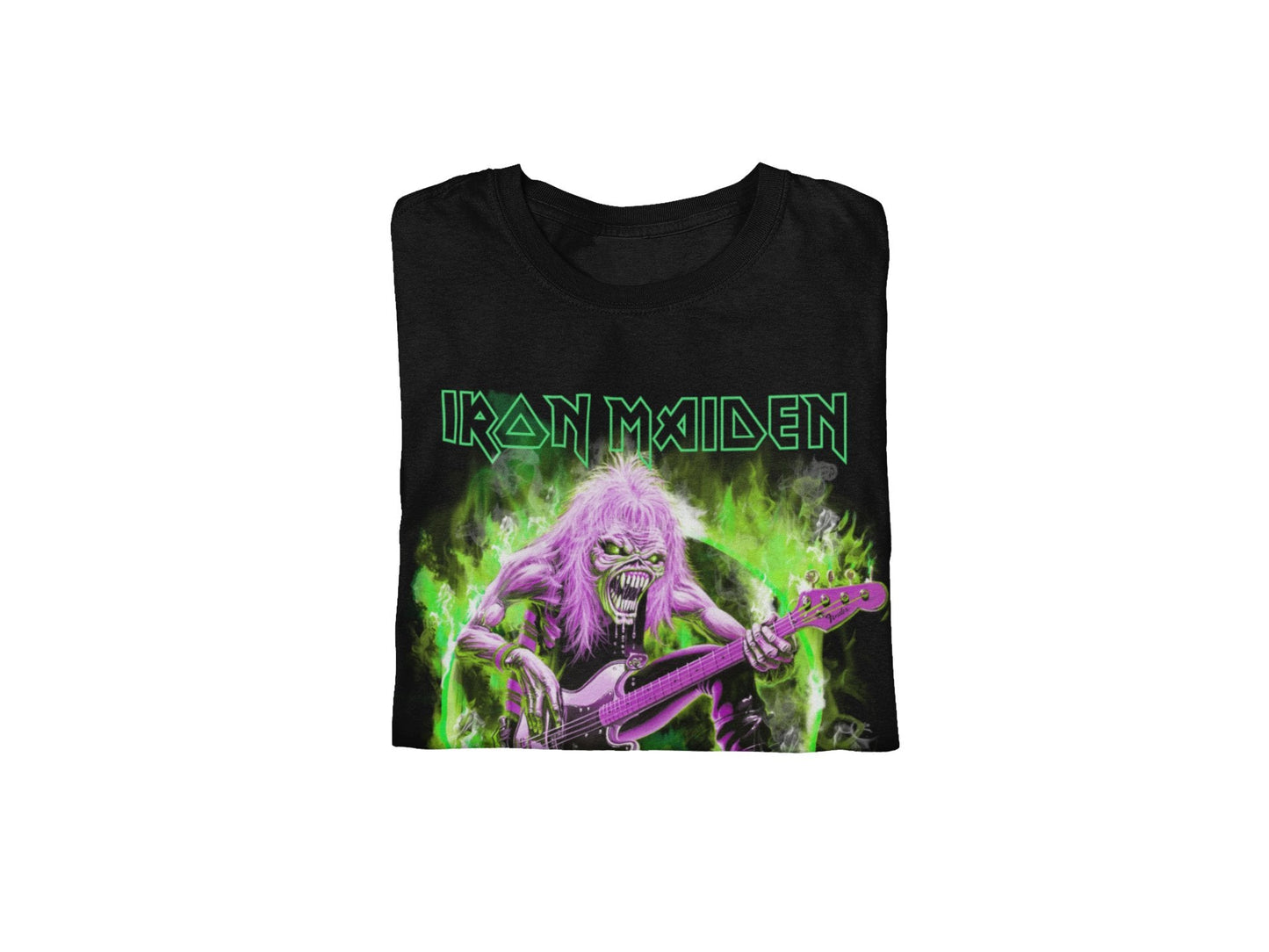 Iron Maiden - Green Guitar T-Shirt