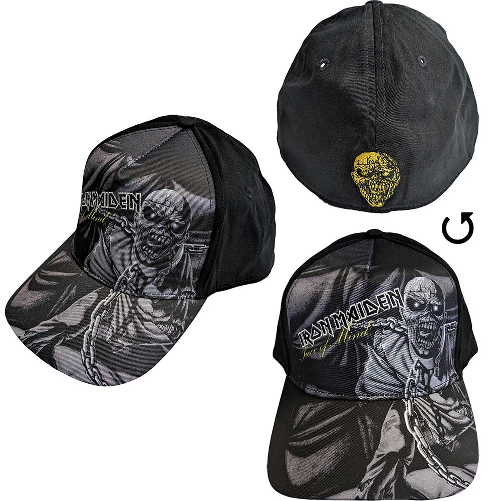 Iron Maiden Piece Of Mind Greyscale [Hat] - Rock Band Apparel