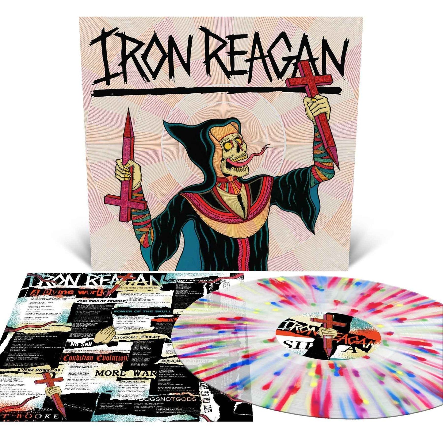 PRE-ORDER Iron Reagan - Crossover Ministry [Milky Clear With Rainbow Splatter] [Vinyl]
