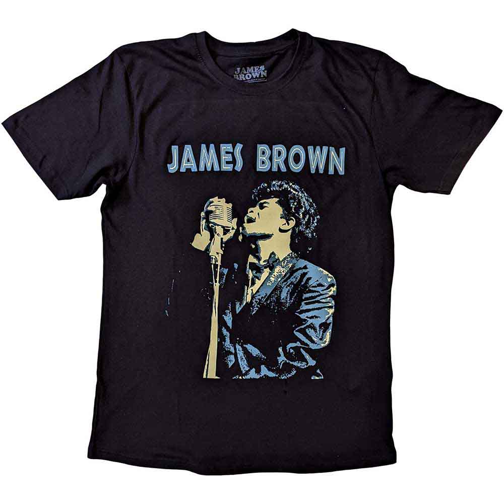 James Brown Holding Mic [T-Shirt] - Rock Band Apparel