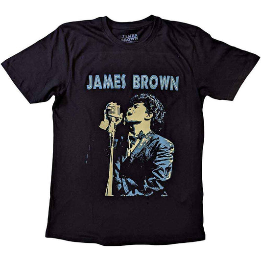 James Brown Holding Mic [T-Shirt] - Rock Band Apparel